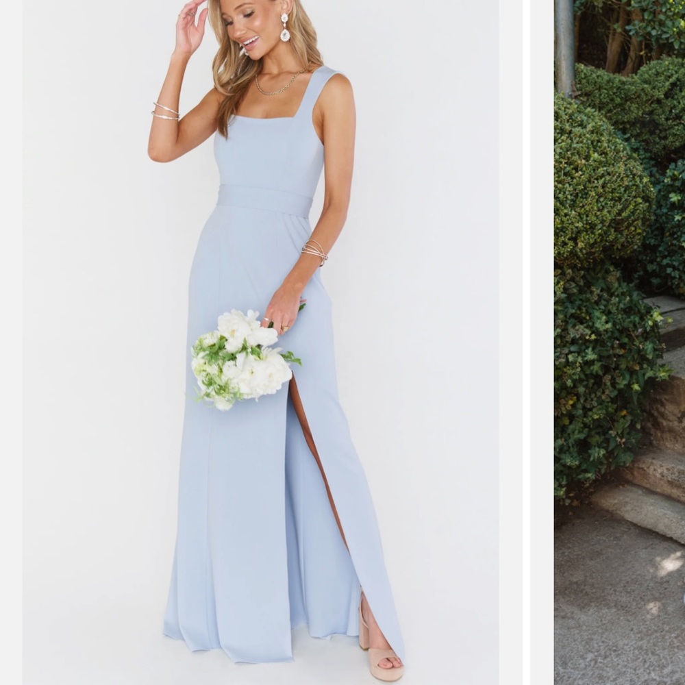 Show Me Your Mumu Paris Stretch Steel Blue Dress